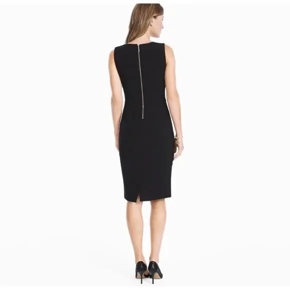 WHBM White House Black Market Black Sheath Dress Size 10 - Picture 2 of 10